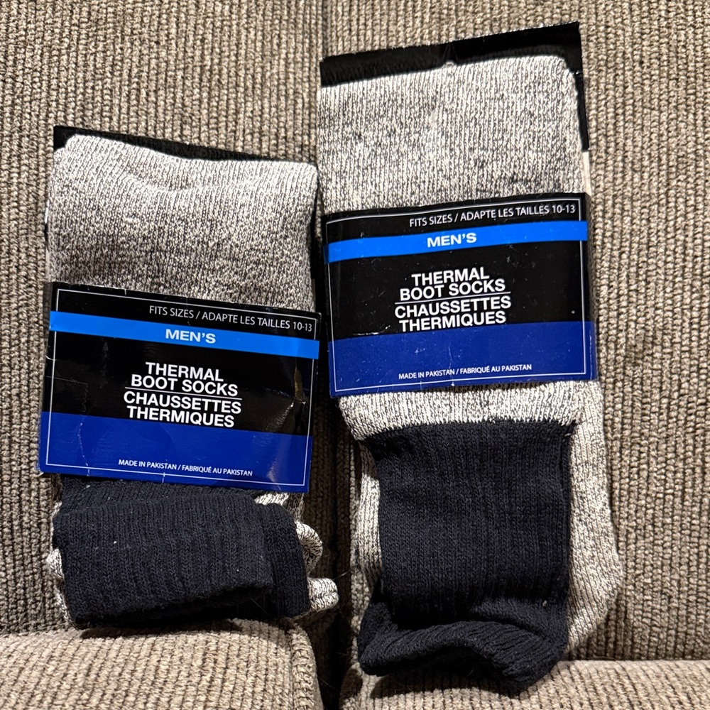 Men's Thermal Boot Socks - Black and Gray